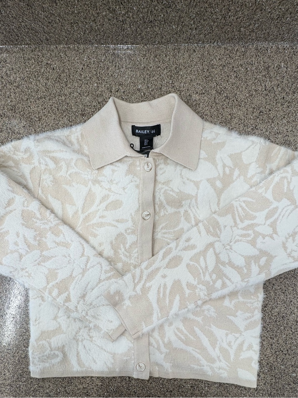 BAILEY/44 Cream flowers Print Cardigan